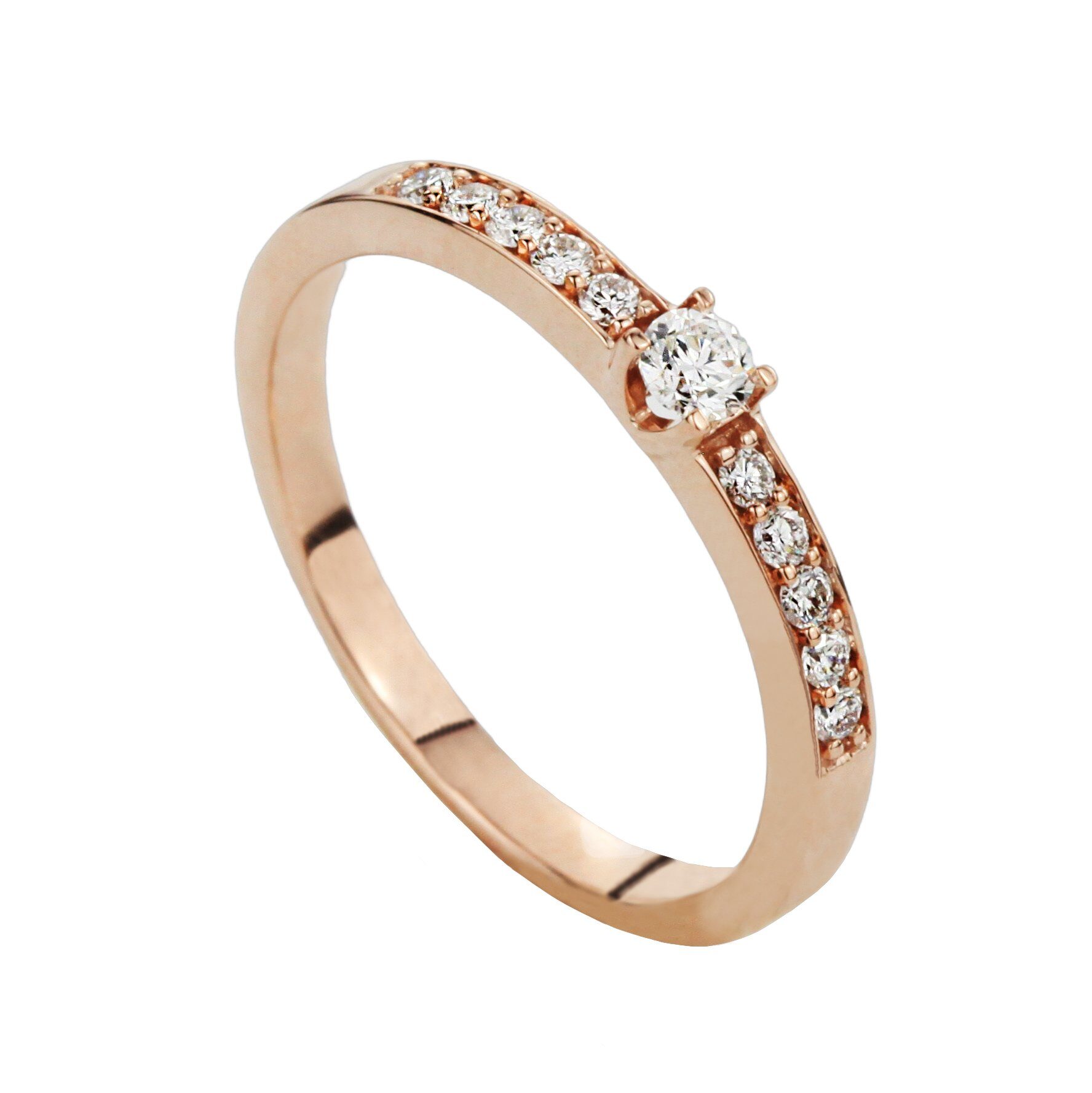 Roségouden ring met diamanten